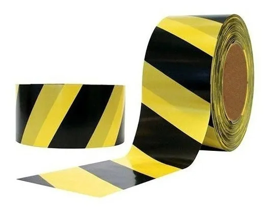 Fita zebrada preta e amarela 150 mts
