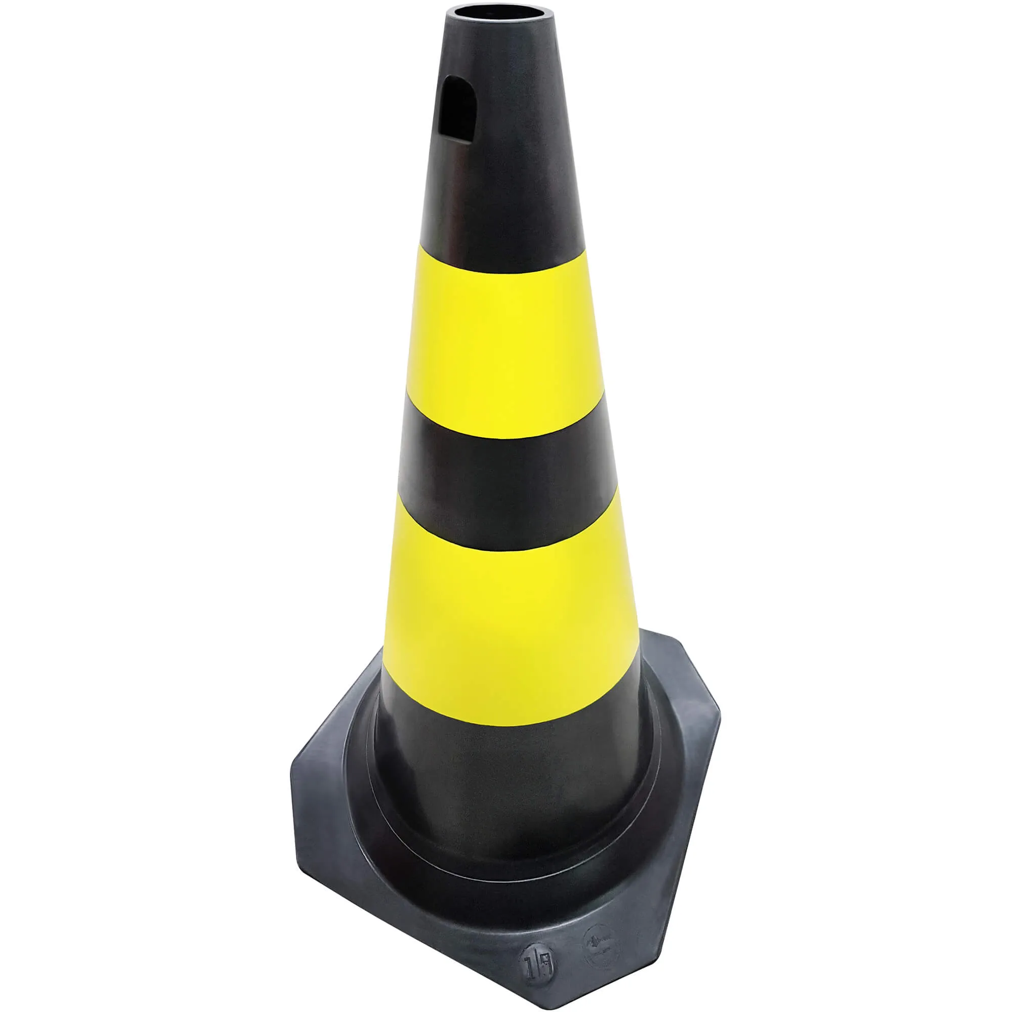 Cone rigido 75 cm preto e amarelo nao re ...